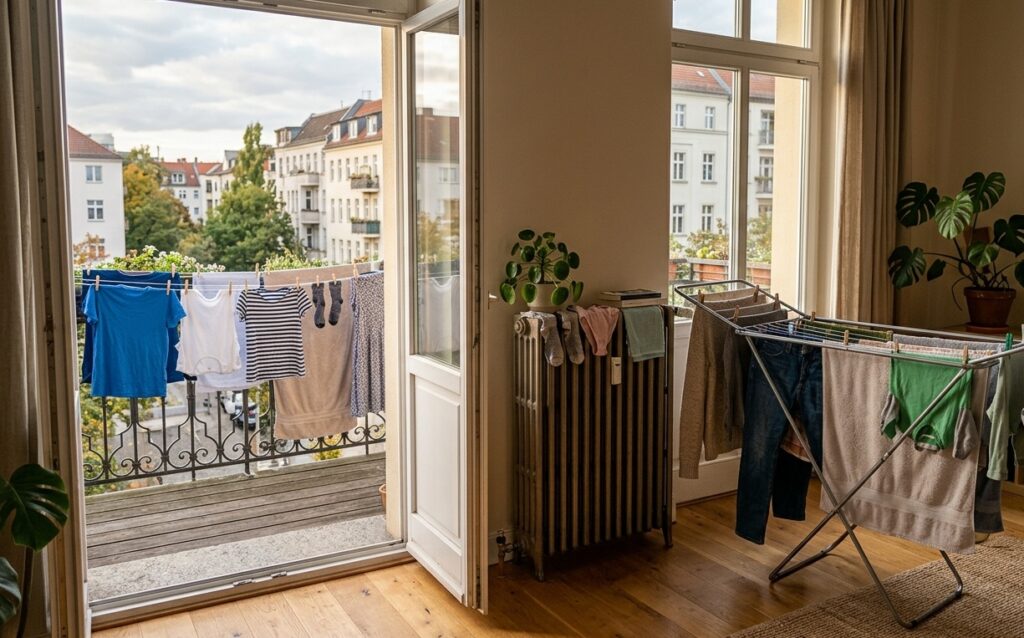 We live in a world where even drying clothes requires some thought. Photo.