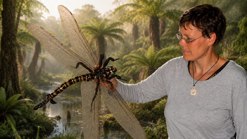 How the giant dragonfly would have looked on a human hand.