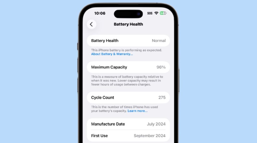 How to check iPhone battery health. Photo.