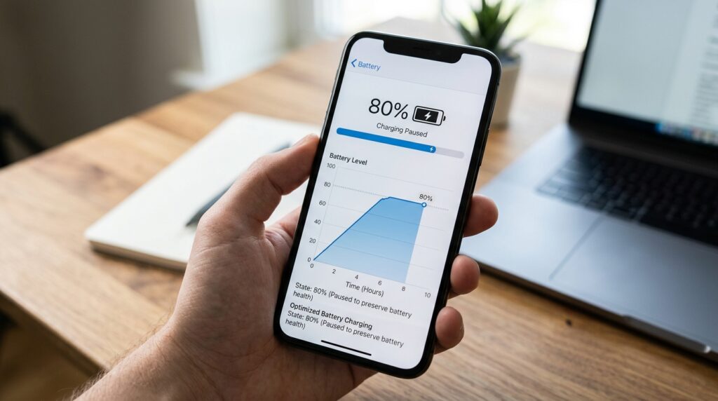 Smart charging allows the phone to gain the last 20% right before you wake up
