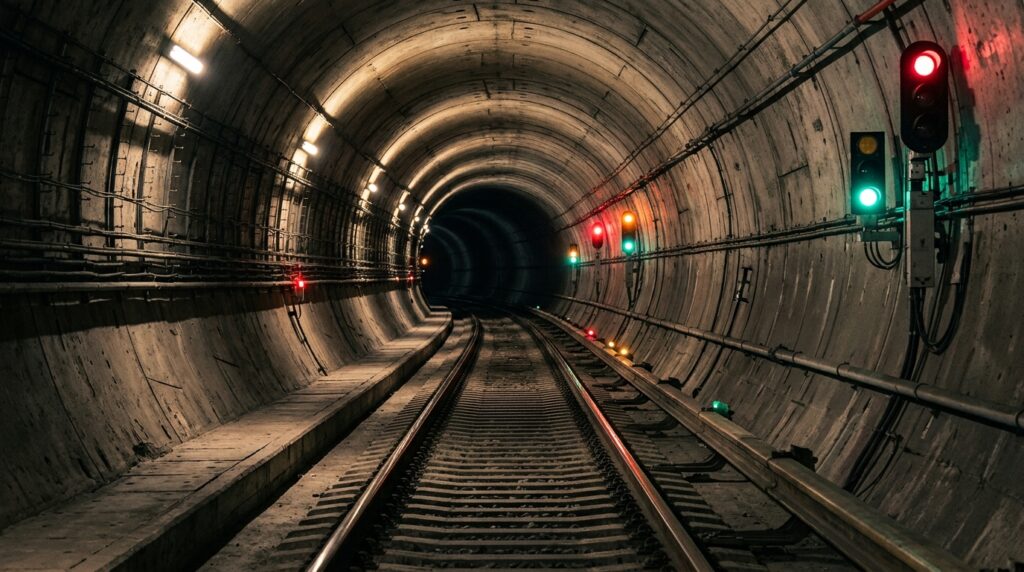 Service tunnel of the Moscow metro