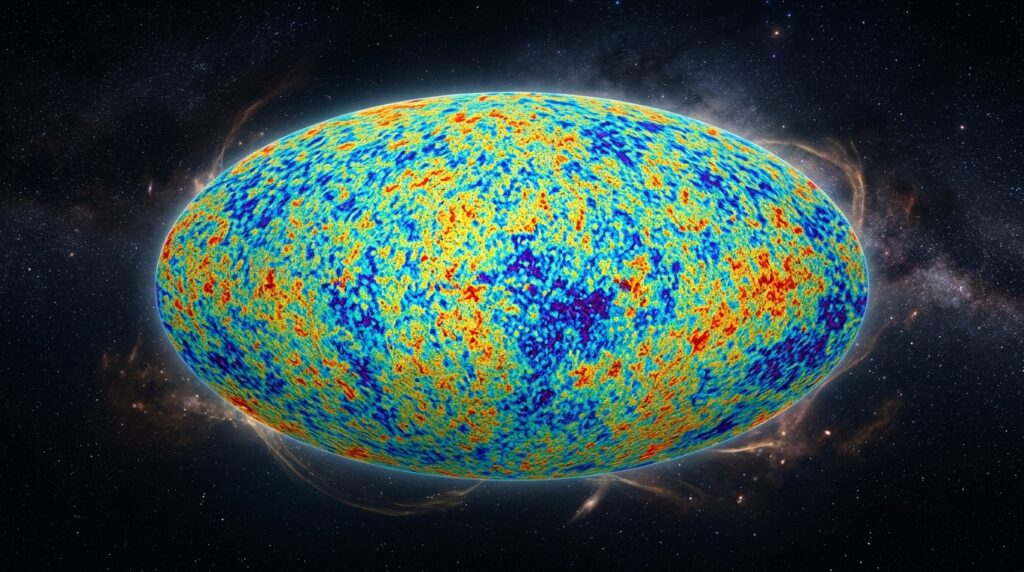 Cosmic microwave background radiation shows us what space looked like at the very beginning of its development