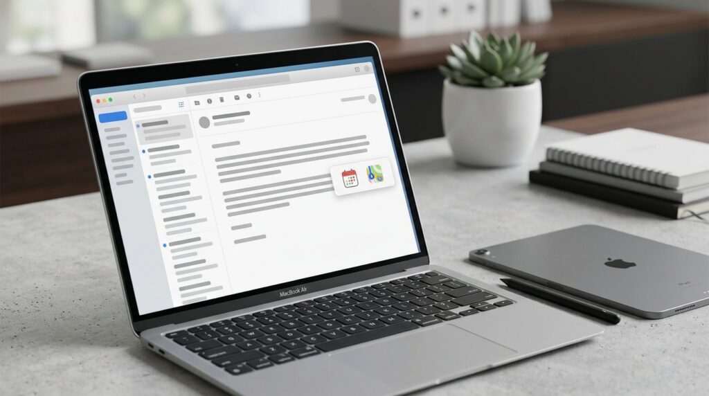 Contextual suggestions offer to open email data in other apps