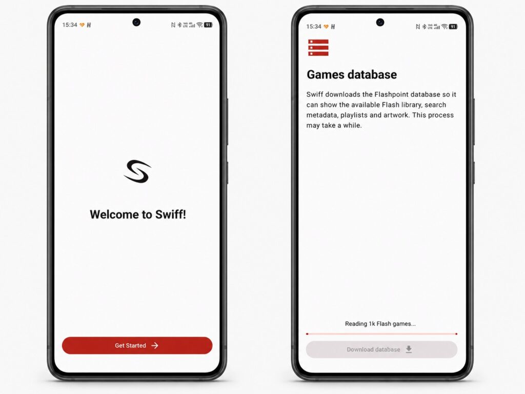The app is available in English and automatically loads all games