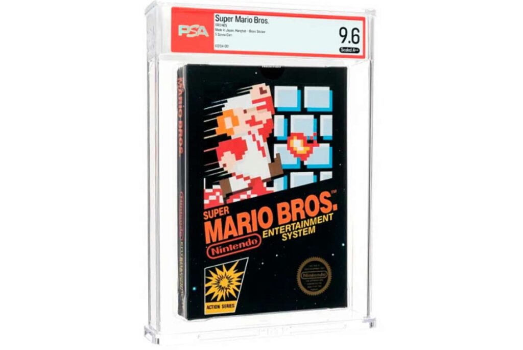 The Mario game cartridge sold for 3 million dollars. Image source: The Verge. Photo.