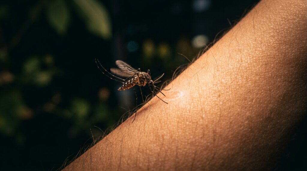 At night, a mosquito finds people not with its eyes but through chemical and thermal signals