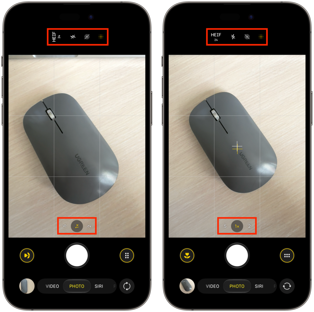Correct photo orientation when shooting on iPhone. The interface more accurately adjusts to orientation. Photo.