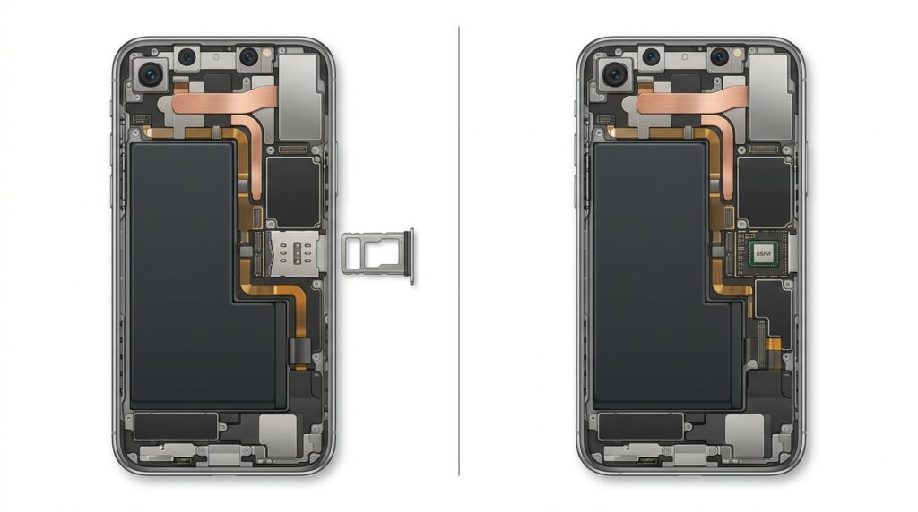 Inside the eSIM version there is simply more free space