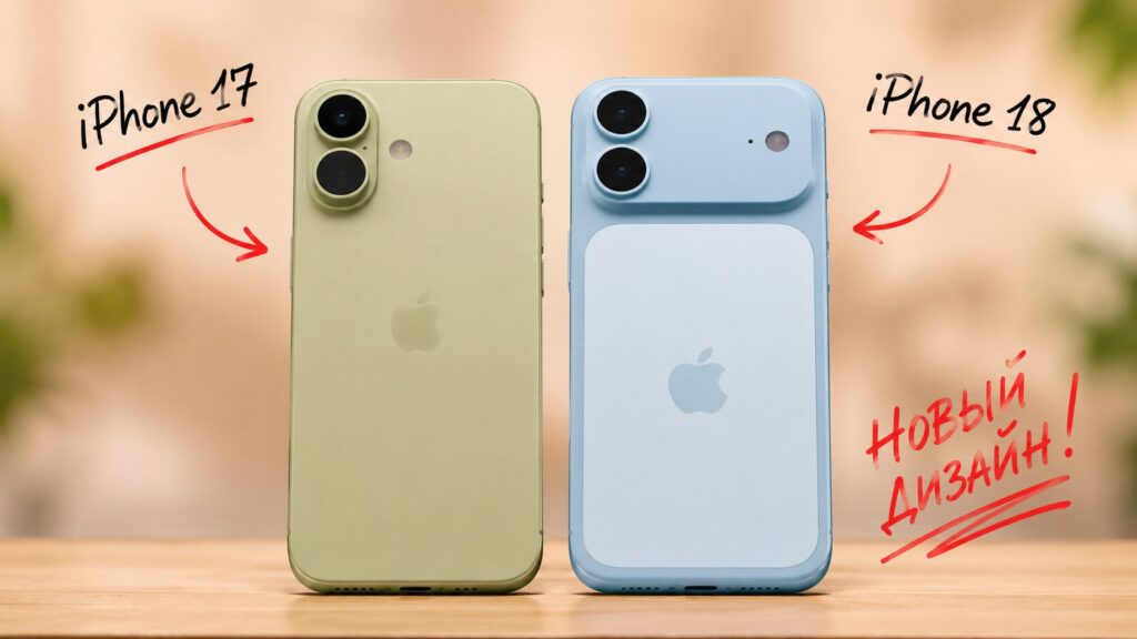 iPhone 18 — on the left, and it looks more like the Pro models than ever. Photo.