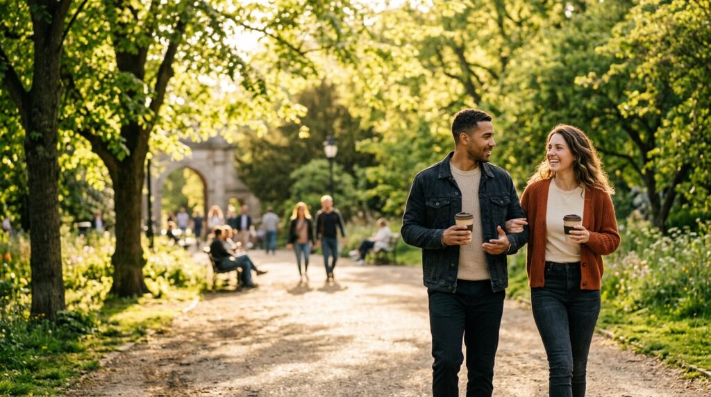 A simple change of scenery and a walk in the park perfectly unload the nervous system