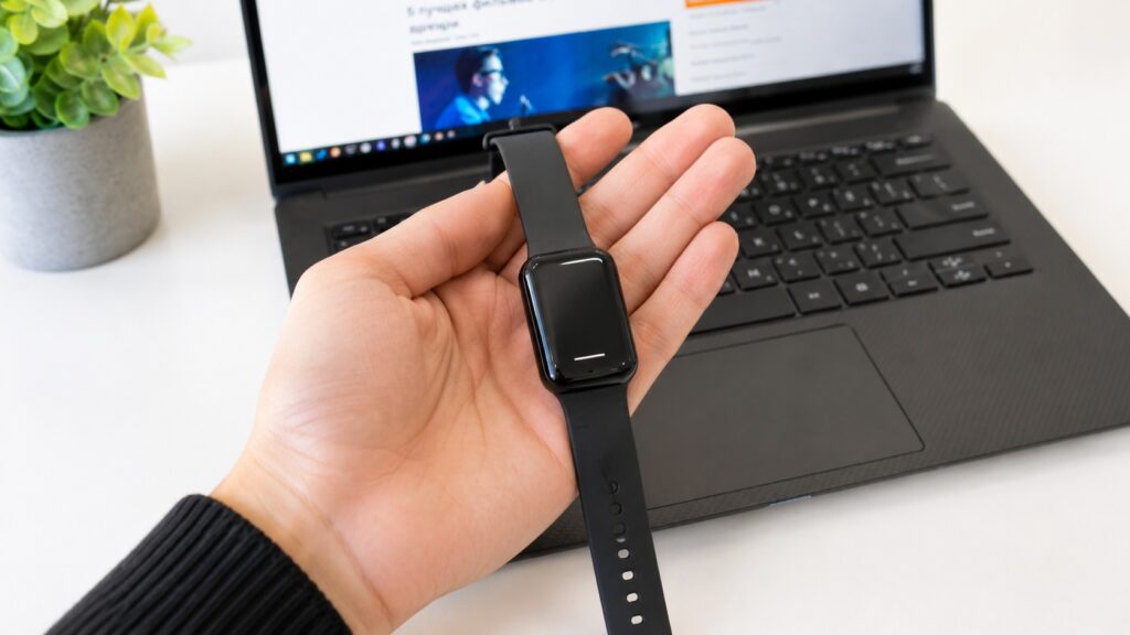 The ultrasonic mosquito repellent bracelet from Lenovo turned out to be more convenient than sprays. Photo.