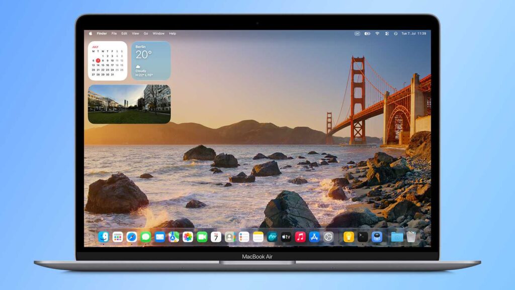 Apple Intelligence and other macOS 27 features. New wallpapers have been added too. Photo.