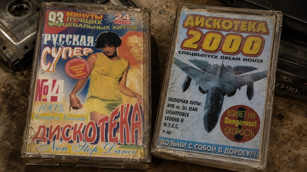 Old pop music cassettes are worth almost nothing. Photo.
