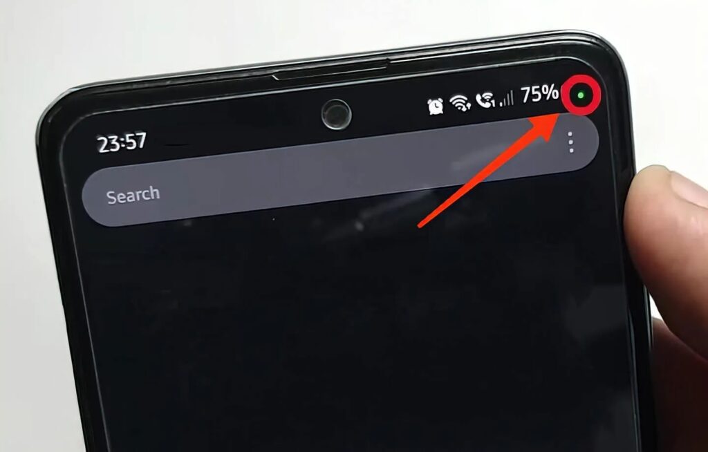 This indicator means some app is monitoring in the background