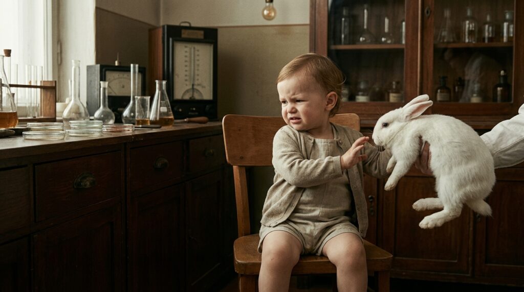 Over time, the child began to react with panic to any furry objects
