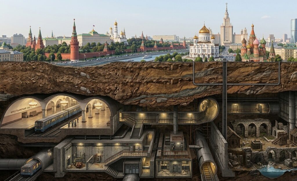 There is no secret metro under Moscow, but there are many other interesting objects. Photo.