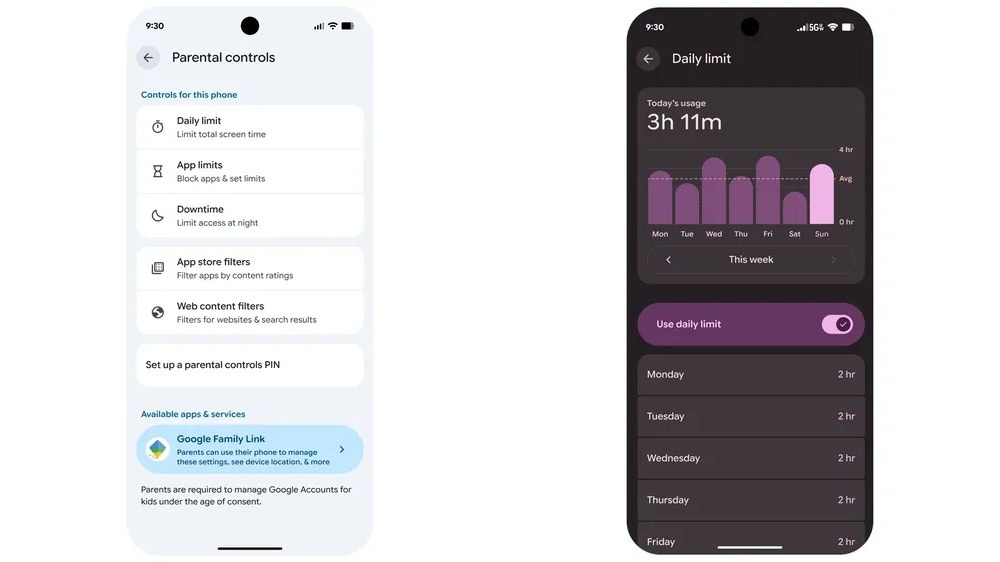 New features are available right in Android settings
