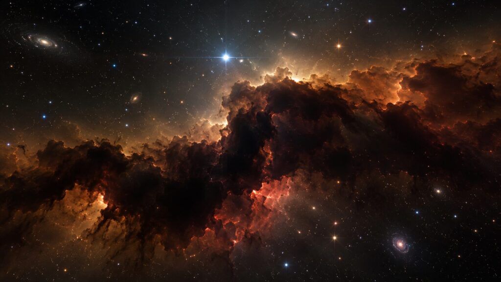 A cluster of cosmic dust. Photo.