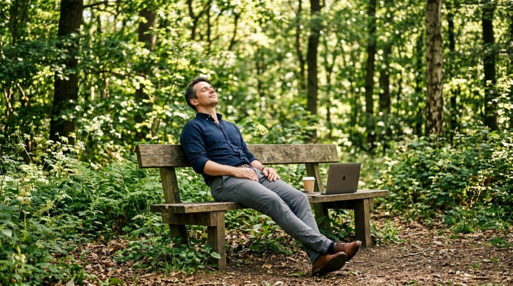 The forest doesn't demand constant attention — and the brain gets a chance to rest