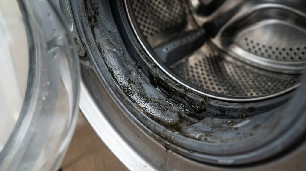 The rubber gasket of the machine is a common spot for biofilm buildup