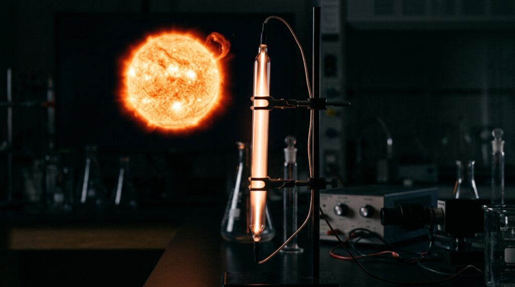 The chemical element helium was first discovered on the Sun, not on Earth