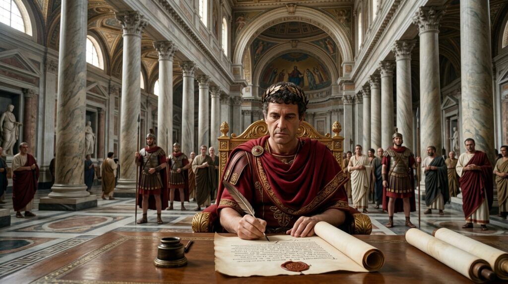 Emperor Constantine signs the historic decree on the day of rest