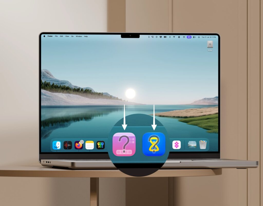 Why a question mark appears in the Dock on Mac. Situations may vary, but the essence is the same — the app at this shortcut doesn't work. Photo.