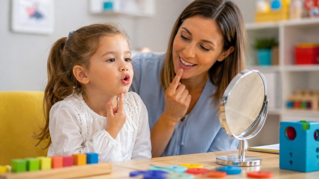 A speech therapist will help correct problems with incorrect sound pronunciation. Photo.