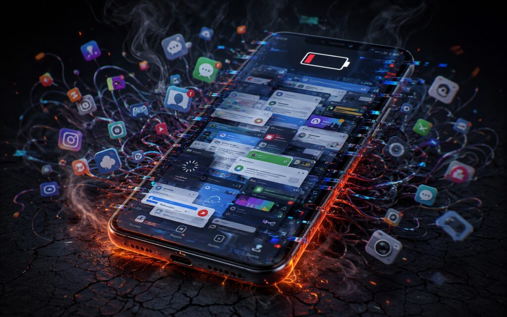 Restarting clears background processes, making it beneficial