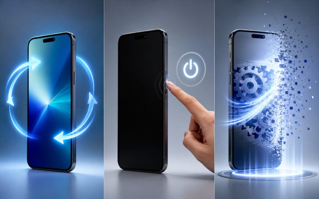 Don't confuse restarting with shutting down and factory reset