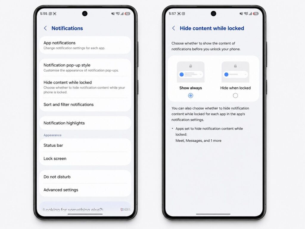 Hide notification content for better privacy