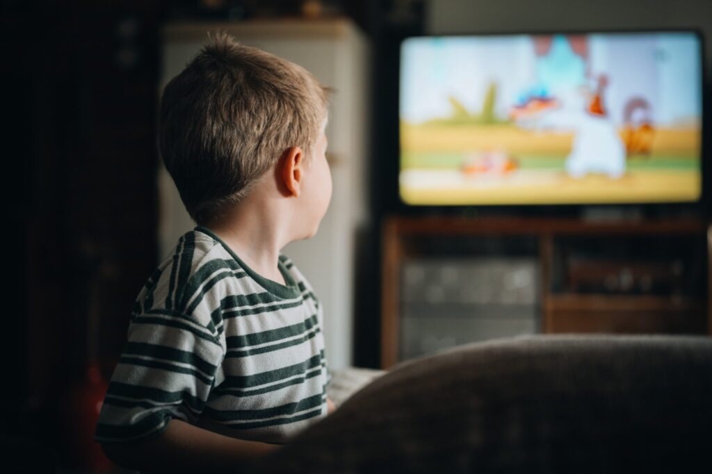 How many hours of TV is a child allowed per day. The TV picture is the simplest. Photo.