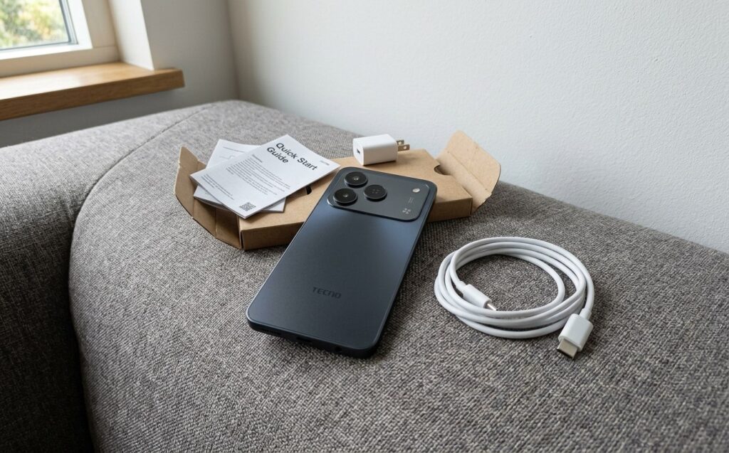 Tecno Spark 50 — a cheap but good iPhone lookalike. You can get an accurate copy of iPhone 17 Pro at a low price. Photo.