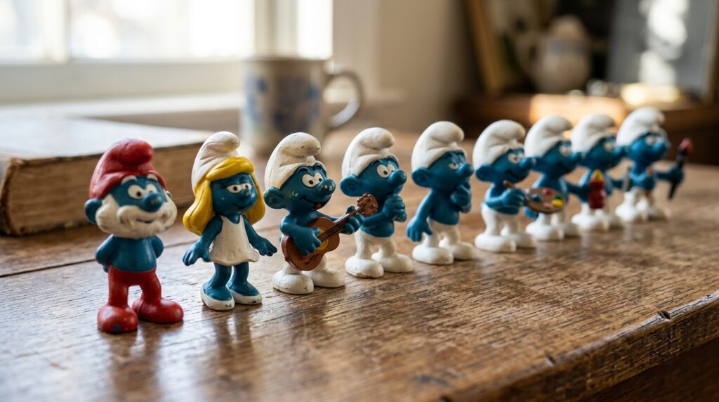 Early Smurf figures are especially valued on the Western market