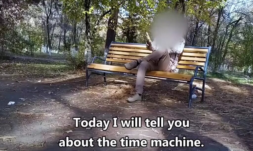 Of course, the time traveler asked not to reveal his face. Photo.
