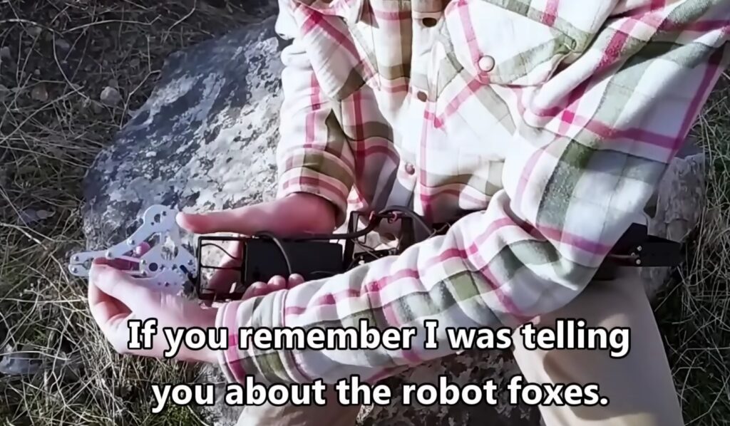 That very paw of the robotic fox. Photo.