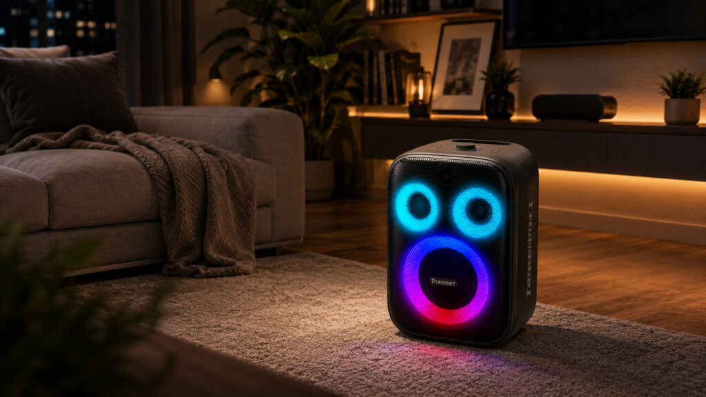 Karaoke fans will appreciate this speaker. Photo.
