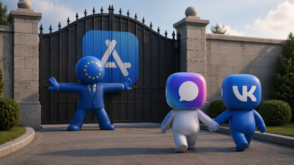 The EU imposed sanctions against VK and MAX, thereby permanently closing their path to the Apple store. Photo.