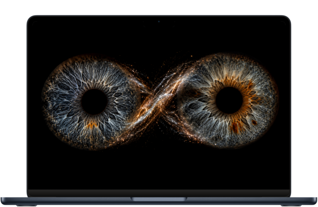 The same eye wallpaper adapted for a Mac display by changing resolution and aspect ratio.