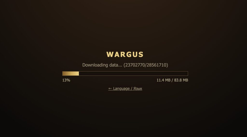 System requirements for Warcraft II in the browser. Be prepared for the game to download about 100 MB. Photo.