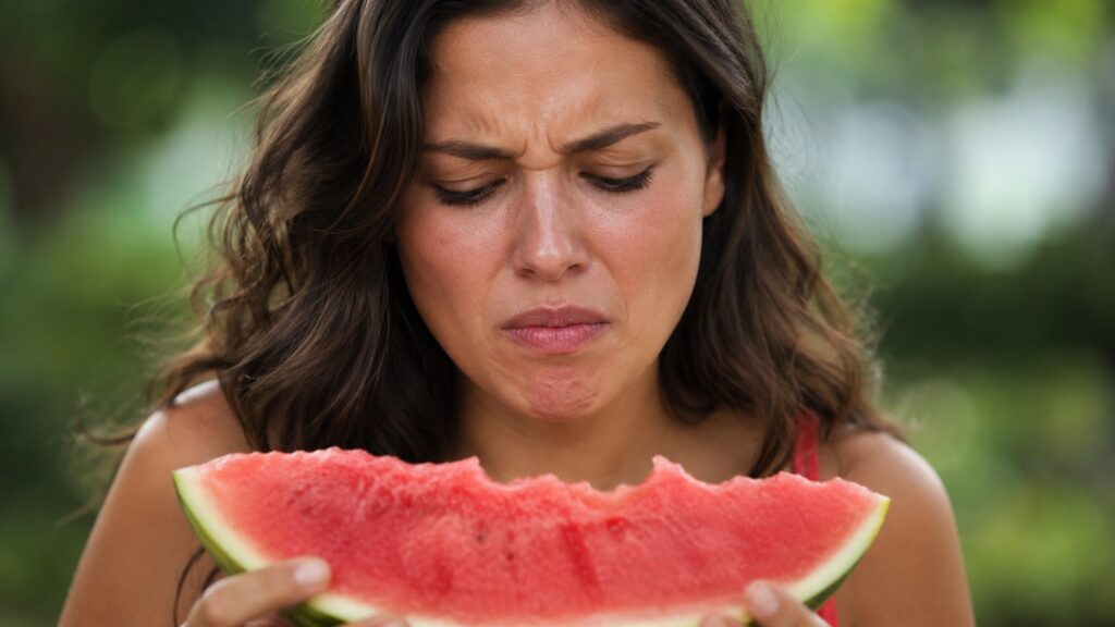 A watermelon may look good, but the taste can be disappointing. Photo.