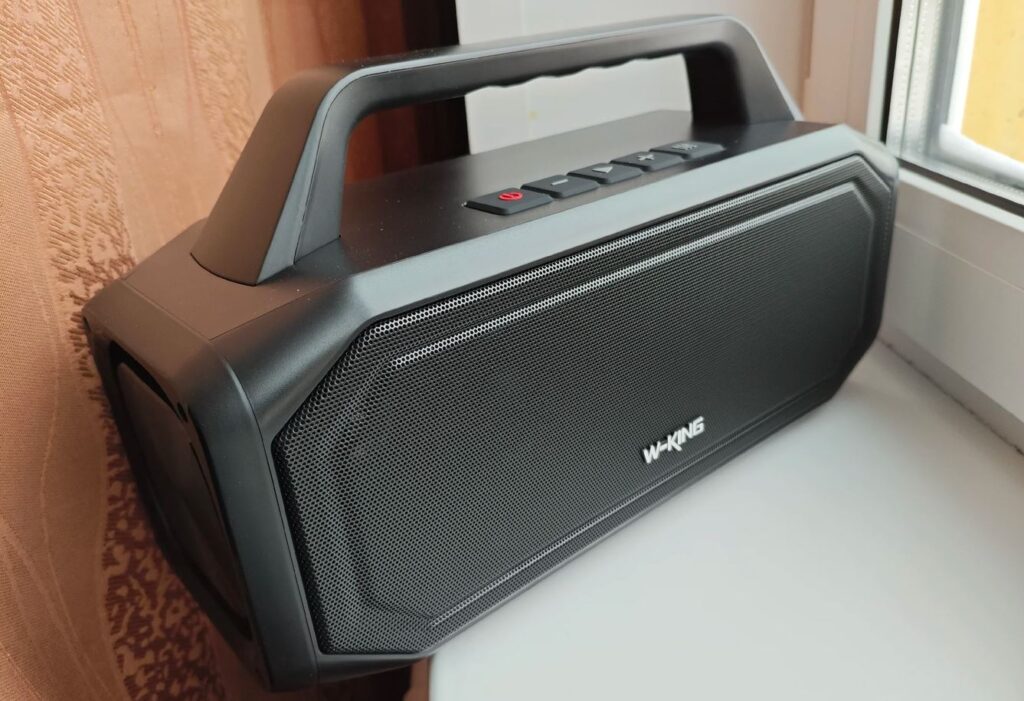 Wireless Speaker for Loud Parties. This model impresses with sound quality, low price, and build quality. Photo.