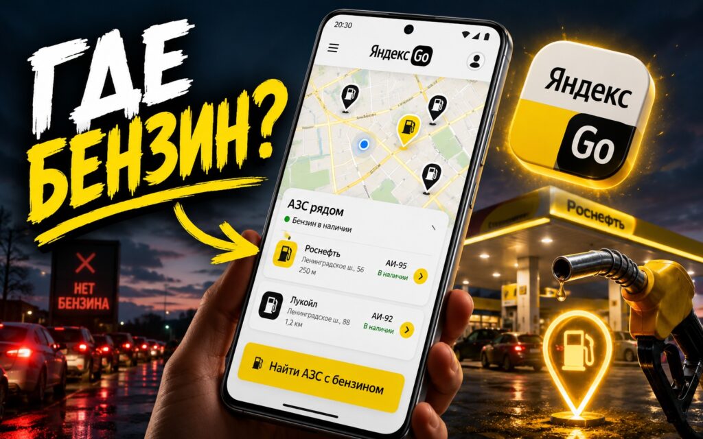 Searching for gasoline through the Yandex Go app