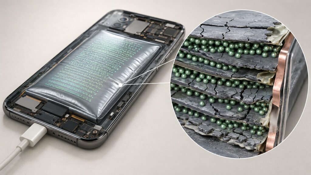 Diagram showing battery stress at full charge