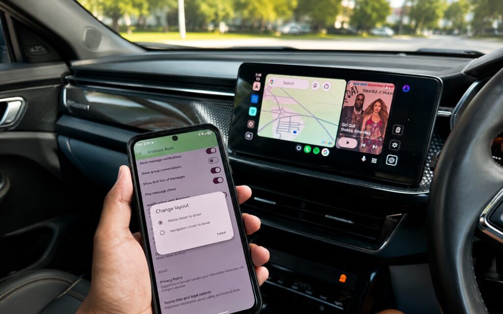 Android Auto split-screen mode