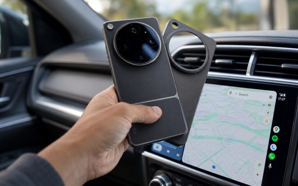 Removing the phone case before a drive