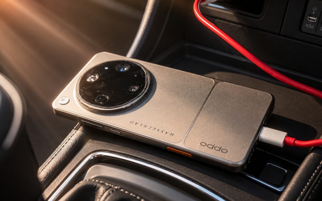 Phone placed in direct sunlight on a car dashboard