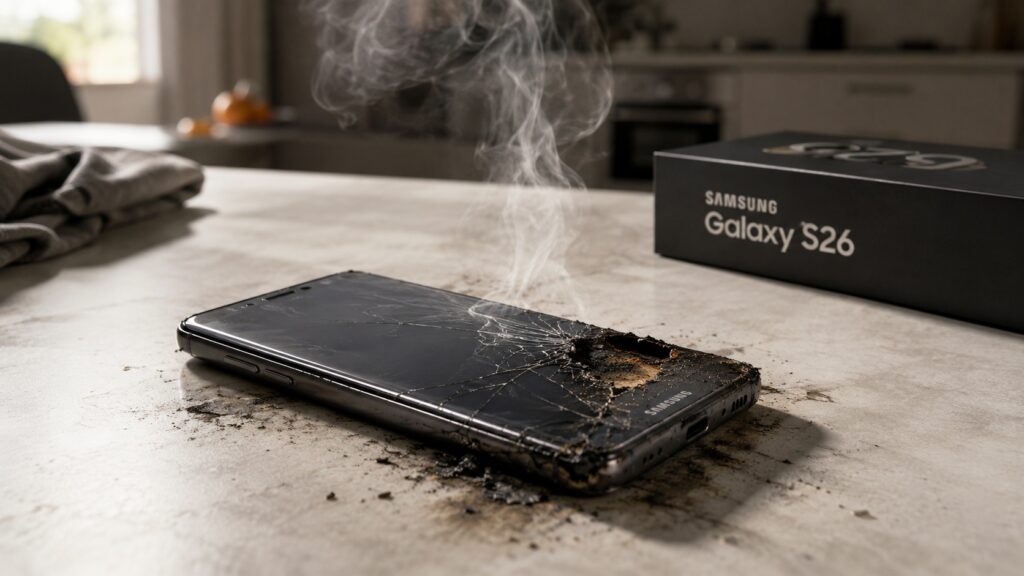 Reported Samsung Galaxy S26 fire incident