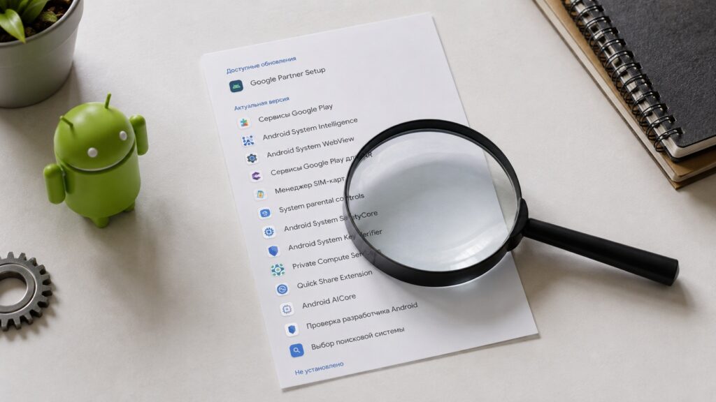 Android hidden update menu showing unknown pending updates