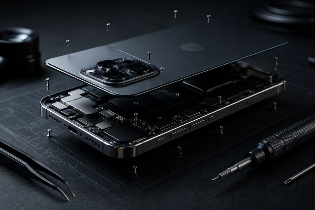 Smartphone build quality close-up